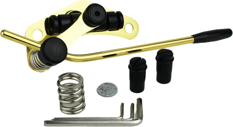 guyker Tune-O-Matic Style Electric Guitar Bridge Stop Bar Tailpiece Tremolo Compatible with LP SG Guitars TM85, Gold+Black - Image 1